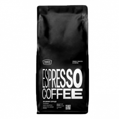 Кофе для эспрессо в зернах "Бразилия Серрадо", 1 кг, Tasty Coffee